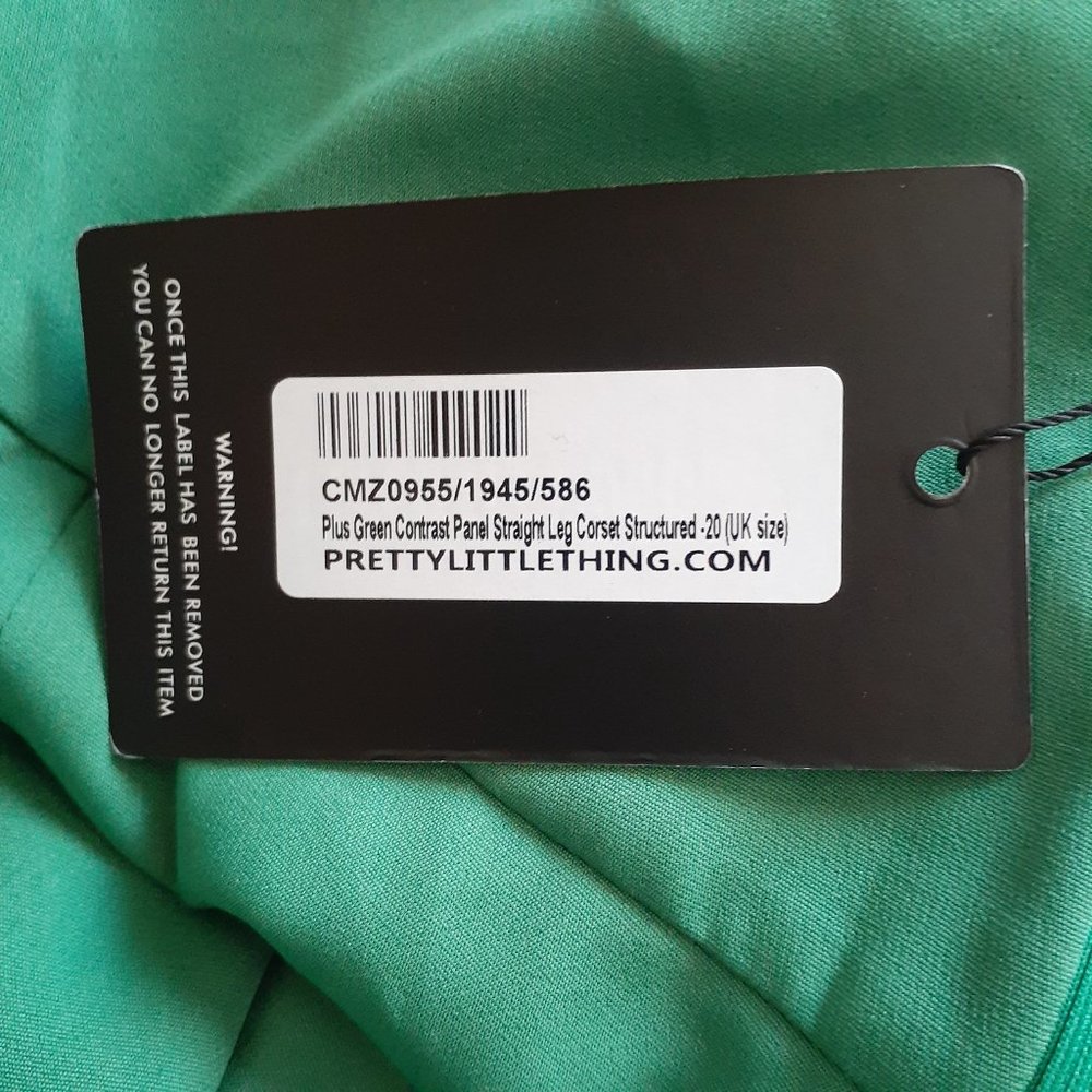 PrettyLittleThing Structured Green Corset Jumpsuit Size 16 NWT - Picture 9 of 9